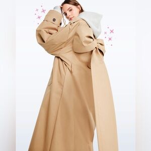 Gap × Sandy Liang Bow-Back Trench Coat NWT